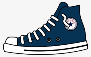 High Top Shoes Image Black And White Library - Converse Clipart