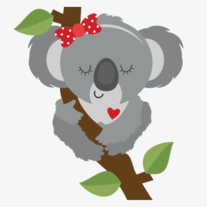 Koala On Branch Svg Scrapbook Cut File Cute Clipart - Koala Hembra Animado