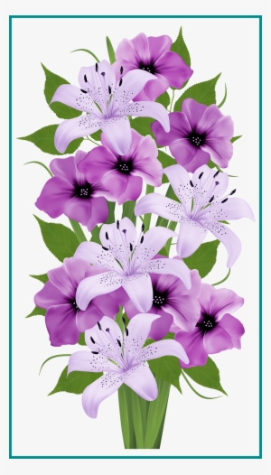 Best Purple Lilies Bouquet Clip Art Everyday - Bouquet Purple Vector Png