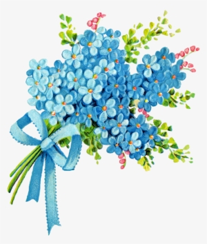 Wildflower Clipart Flower Bunch - Transparent Forget Me Not Clipart