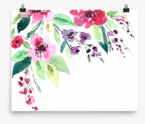 Watercolor Flowers Photo Paper Poster - Canvas Print