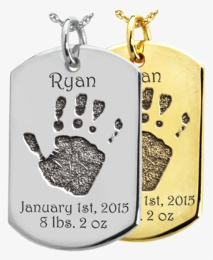 Wholesale Baby Hand-print On Dog Tag Flat Charm In - Baby Dog Tags