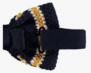 Knitted Bow Tie Navy Blue - Woolen