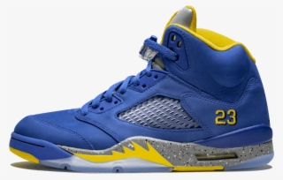 Jordan 5s Blue And Yellow Transparent 