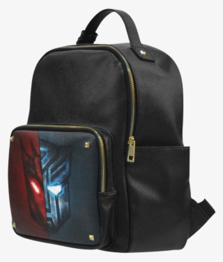 Autobots And Decepticons Print Taiga Leather Casual - Backpack