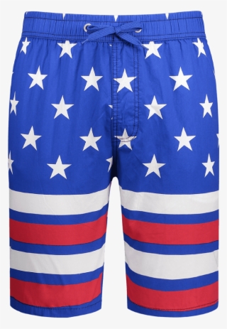 Star And Stripe Print Drawstring Patriotic Board Shorts - Shorts