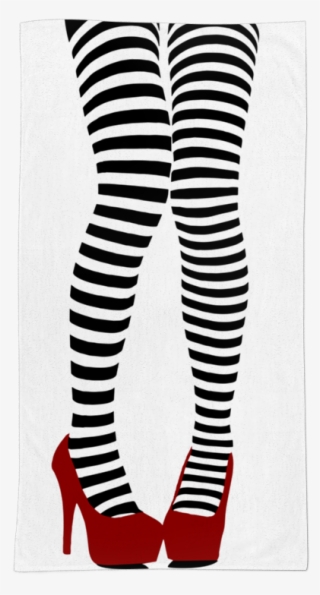 Toalha Stripes Sexy Legs De Fernando Abrasna - Rajstopy W Paski Biało Czerwone