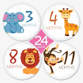 01 Kiddosart Baby Monthly Stickers Animals V=1492783404 - 4 Months Baby Sticker
