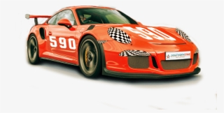 Orange Racing Car Graphic