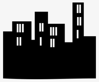Skyline Night Buildings - Transparent Buildings Clipart Black And White