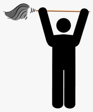 Clean, Duster, Man, Cleaner, Aloft, Raise, Mop, Feather - Stick Man With Mop