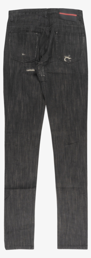 Black Scale Distressed Denim Jeans Ripped Pants Mens - Geruite Broek Jongen