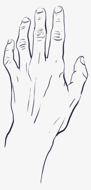 Tense And Thin Looking Hand Reaching Upwards - Drawing