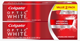 Colgate Optic White Whitening Toothpaste, Sparkling - Colgate Optic White Twin