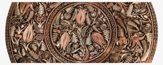 N-016 Turkish Copper Pendant On Rusty Brown 100 % Silk - Motif