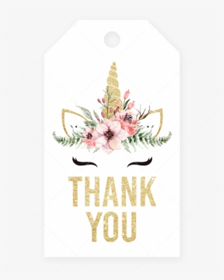 Gold Unicorn Thank You Tags Printable By Littlesizzle - Illustration