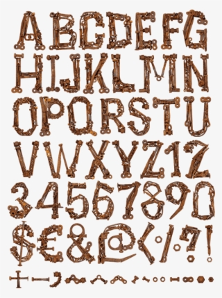 Rusty Metal Bolts Font - Rusty Font