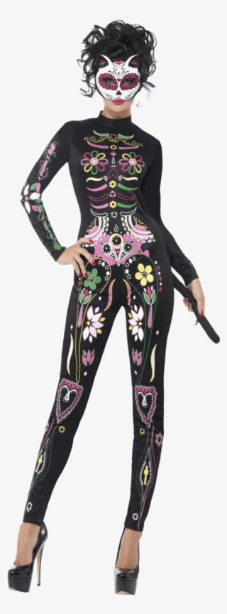 Sugar Skull Costume Women - Day Of The Dead Jumpsuit
