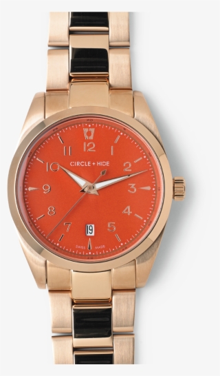 Rose Gold Watch Flame Dial Oyster Links - Analog Watch