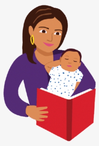 Free Png Download Mom And Baby Reading Book Cartoon - Read To Baby Cartoon