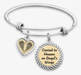 Carried To Heaven On Angel's Wings Charm Bracelet - Dad Always With Me
