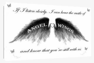 Angel Wings Wall Art Picture 'if I Listen Closely' - Sketch