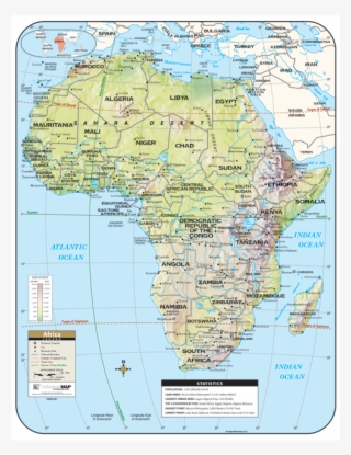 Universal Map® Africa Shaded Relief Laminated Rolled - Atlas