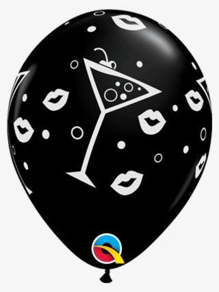 11" Onyx Black 50ct Mixed Drinks & Bubbly Latex Balloons - Balloon