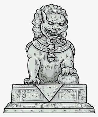 Svg Freeuse Library Stone Carving Lion Transprent Png - Stone Statue Drawing