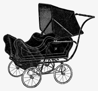 Digital Stamp Design - Baby Carriage Old Fashioned Transparent