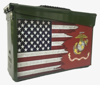 Dual Us Flag Usmc Custom Ammo Can - Made The First American Flag