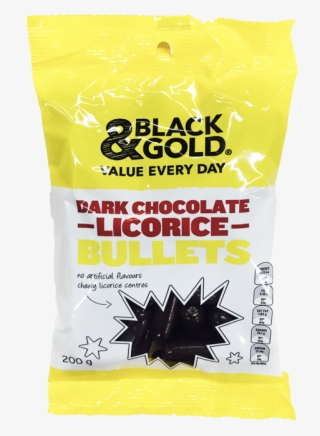 Black & Gold Dark Chocolate Licorice Bullets 200g - Food