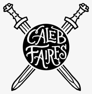 Custom Hand-lettered Rubber Stamp Badge Caleb Faires - Line Art