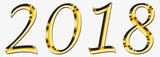 Simple 2018 Golden - New Year 2018 Transparent Clipart