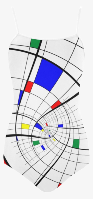Swirl Grid With Colors Red Blue Green Yellow Strap - Circle