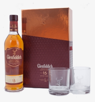 Glenfiddich 15 Year-old Scotch Whisky Gift Set With - Glenfiddich 15 Gift Set
