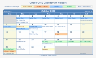 November 2018 Holiday Calendar