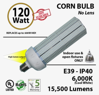 600 Watt Halogen Bulb Led Light Replacement 120w 15500lm - Ul Listed