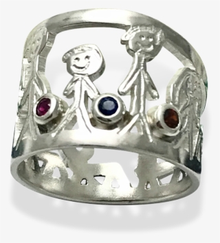 Birthstone Family Ring Stick Figures - Ring