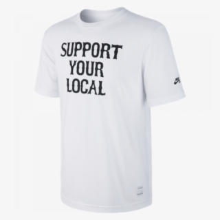 Nike Sb Support Your Local White T Shirt - T Shirt With Anchor Design