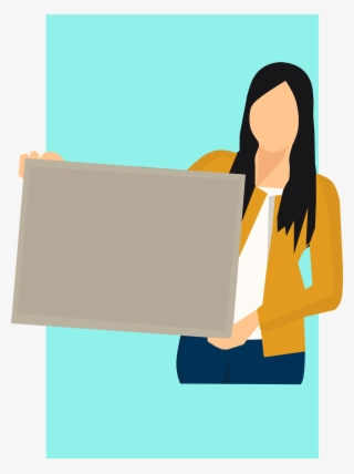 Board Hold Woman - Gambar Vektor Orang Memegang Papan