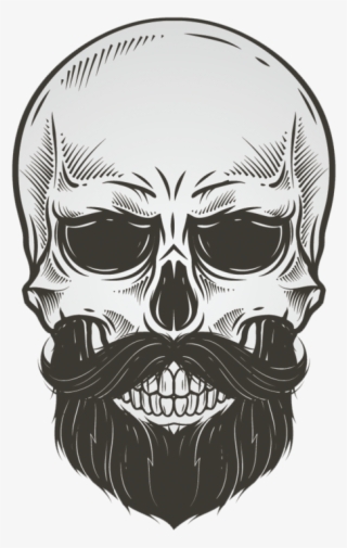 Bearded Skull Illustration Vector Drawing Beard - Skull With Beard Png