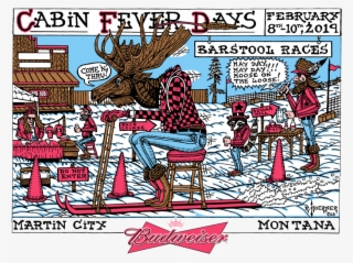 Cabin Fever Days & The World Famous Barstool Ski Races - Cartoon