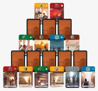 Close Organization Of The Card Board Of 7 Wonders Duel - 7 Wonders Duel Board Game Cards