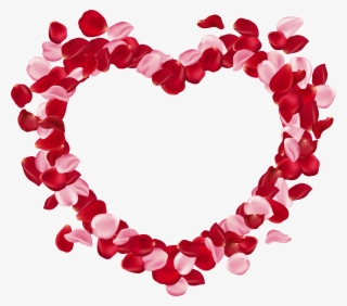 Heart Rose Petals Clip Art Image - Valentine's Day
