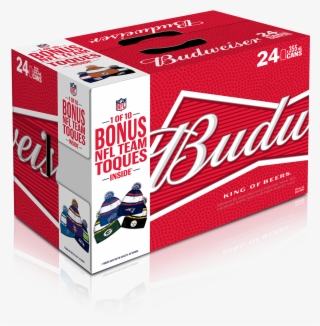 Budweiser 24pk Cans With Bonus Nfl Toque $2 - Budweiser 15 Cans