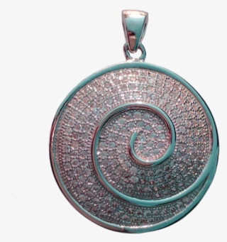 925 Sterling Silver With Cubic Zirconias Round Swirl - Locket
