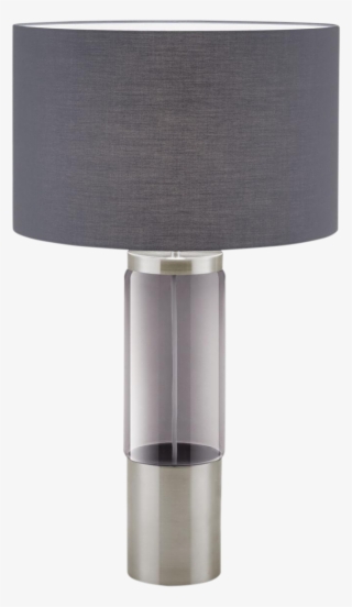 Iridescent Smoke Glass Tubular Shaped Lamp In Brushed - Lampshade
