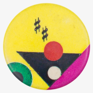 Yellow And Pink With Black Triangle - Circle