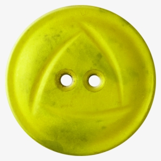 Button With Rounded Triangle Design, Yellow - Circle